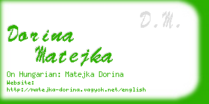 dorina matejka business card